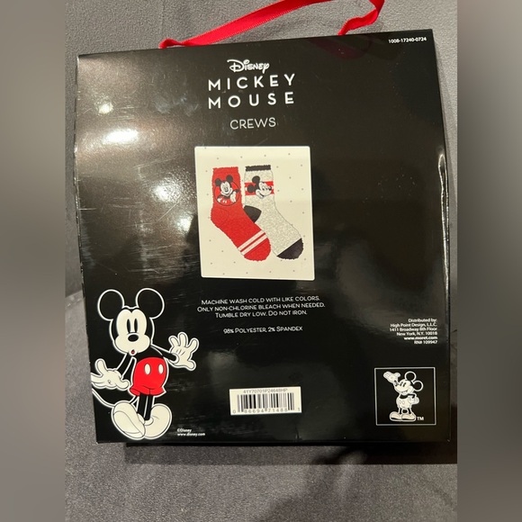 ❣️SOLD❣️Mickey Mouse Adults 2 Pair Crew Socks NWT - Picture 2 of 4